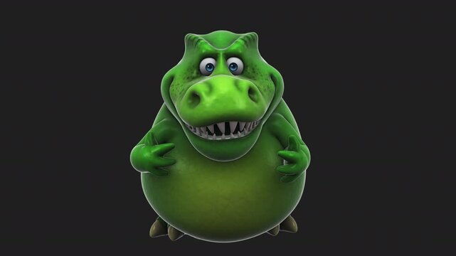 Fun 3D cartoon dino talking (with alpha channel)