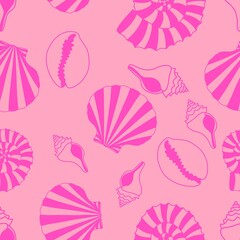 Sea shell seamless summer ocean pattern for wrapping paper and fabrics