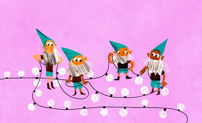 Santa’s elf’s with garland