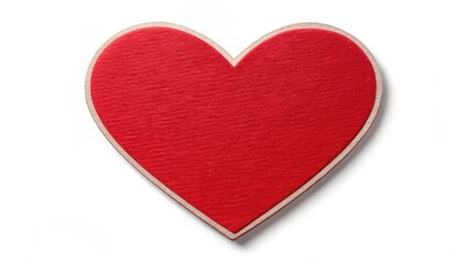 Fototapeta premium A red heart-shaped sticker isolated on a white background