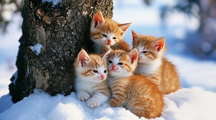 5 little kittens are lost and very cold