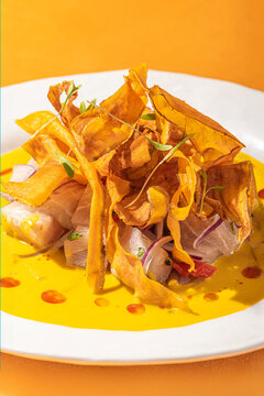 Sea bass ceviche - Peruvian dish
