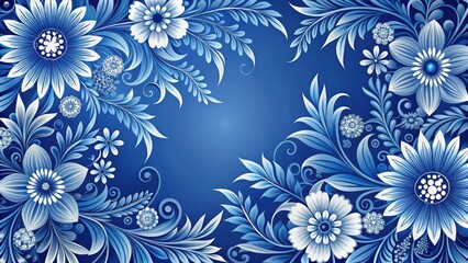 Stylized Blue and White Floral Pattern, stylized design
