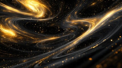 Obraz premium A decorative gold swirl pattern on a dark background