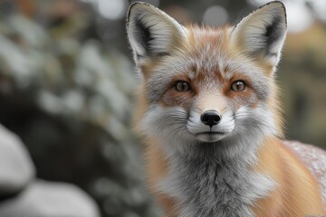 Obraz premium A close-up shot of a foxy face with a blurred background