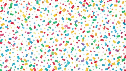 Falling colorful confetti flat design seamless pattern background isolated , colorful background, confetti pattern