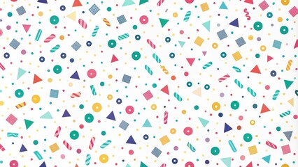 Falling colorful confetti flat design seamless pattern background isolated