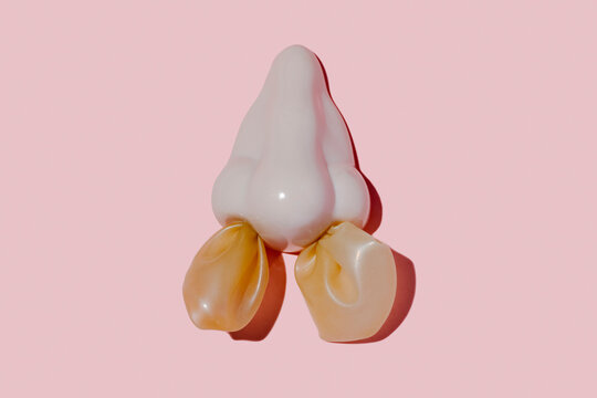 snot bubbles in a fake nose