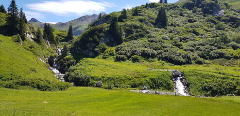 Peaceful Mountain Landscape with Babbling Brooks