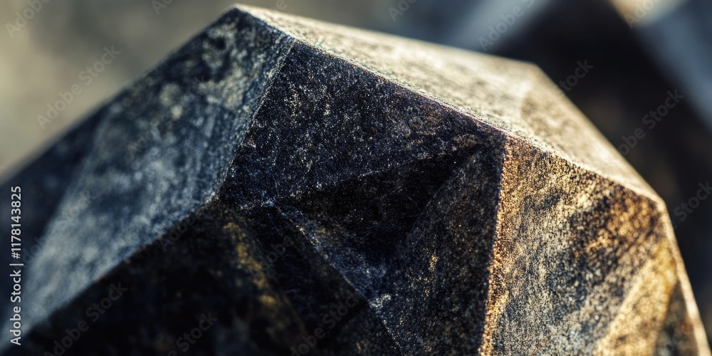 Poster a detailed shot of a stone object with a blurred out background, great for highlighting textures and
