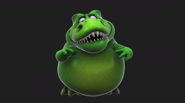 Fun 3D cartoon dino talking (with alpha channel)