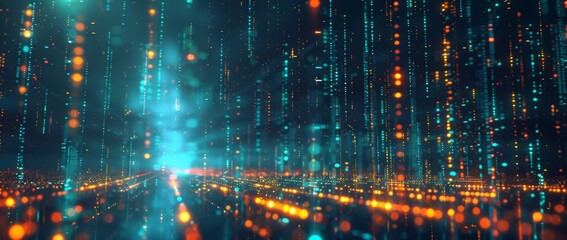 Digital world map with data visualization elements in a futuristic design.