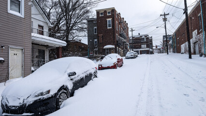 Winter snowstorm Price Hill, Cincinnati Ohio. 6th January 2025