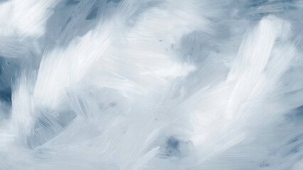 Obraz premium Gentle brush strokes in shades of white and light blue form an abstract, impressionistic canvas with a soft and clean look. Suitable as a minimalist texture for various graphic designs.