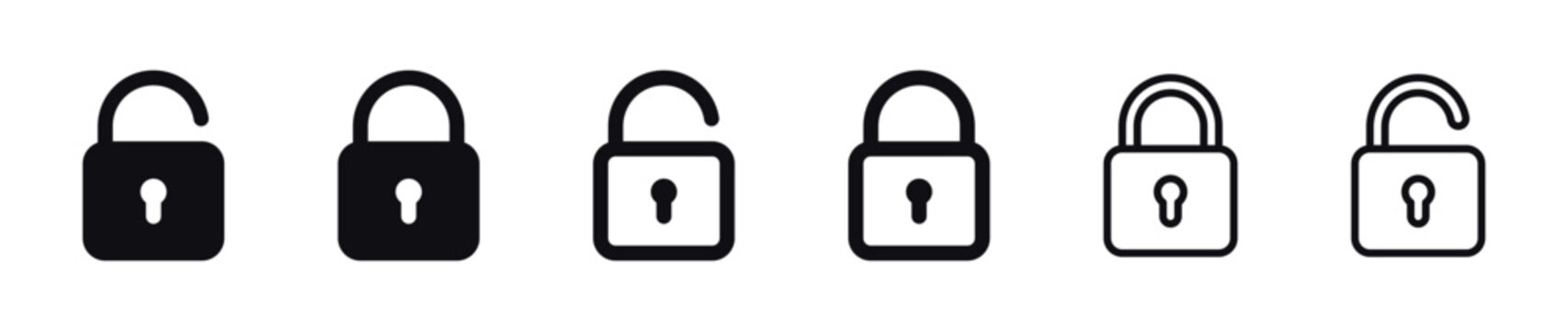lock icon collection set locked icon symbol unlocked sign , security icon . open and closed padlock icon