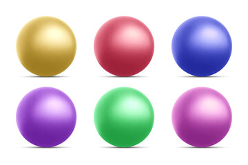 colorful realistic 3d balls collection. Glossy 3d spheres set isolated