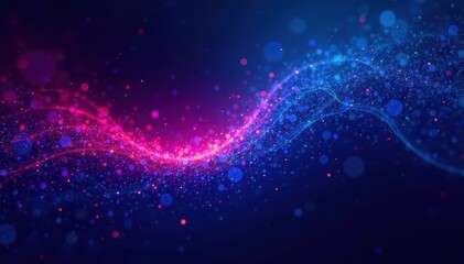 Dark blue pink black grainy abstract art, glowing gradient shape , hotpink, digital