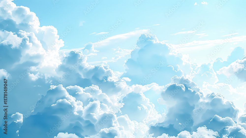 Poster the sky is filled with clouds, creating a sense of vastness and openness.