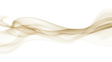 Abstract gold smoke wave on white background.