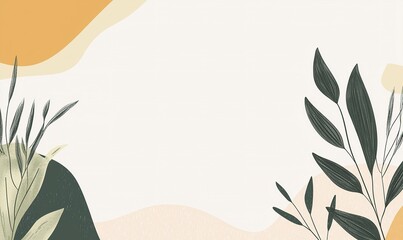 Minimalist floral background with copy space for text or design.