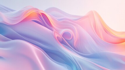 Obraz premium Abstract pastel waves, flowing, smooth, vibrant, colorful, dynamic, elegant design.