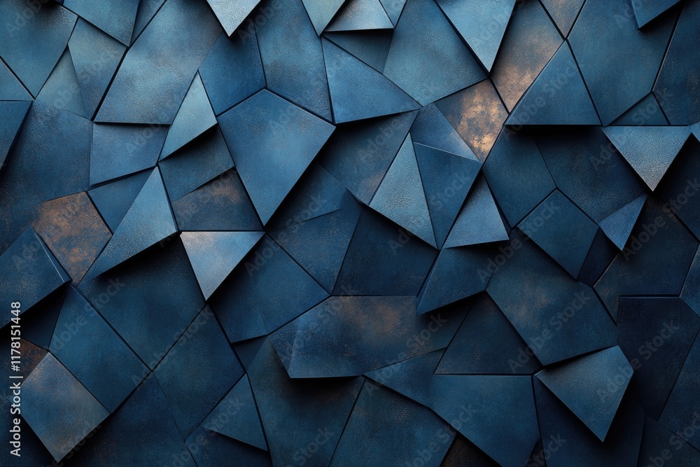 Poster a close-up view of a blue wall featuring various shapes and patterns