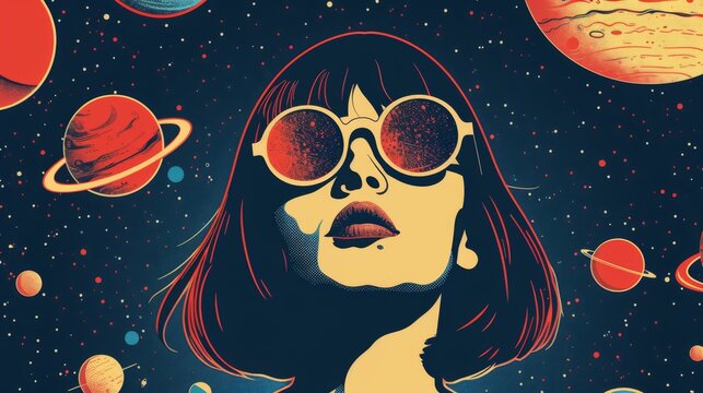 Psychedelic 70s inspired illustration featuring whimsical elements and a groovy slogan perfect for graphic tees stickers or posters 2D cartoon style