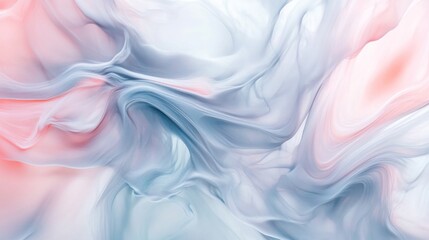 Obraz premium Abstract swirling pastel pink, blue, and white marble texture.