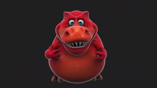 Fun 3D cartoon dino talking (with alpha channel)