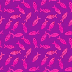 Ocean seamless fish pattern for wrapping paper and fabrics and linens