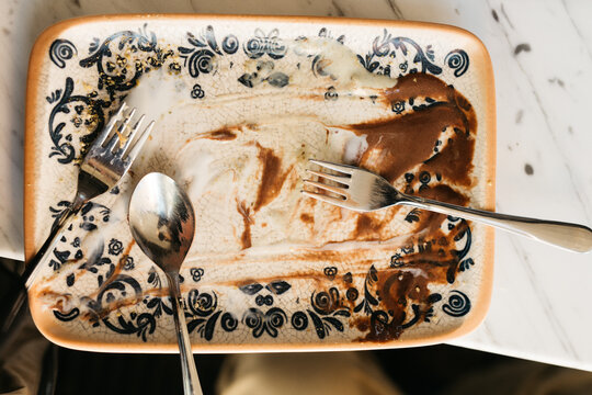 dirty empty plate