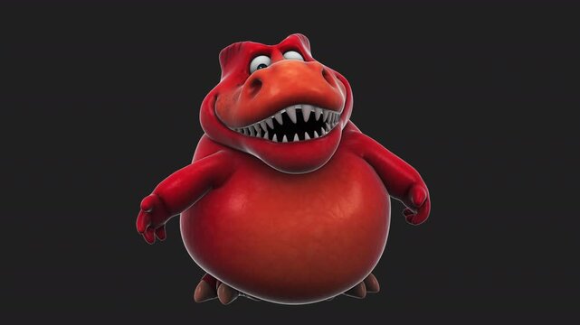 Fun 3D cartoon dino talking (with alpha channel)