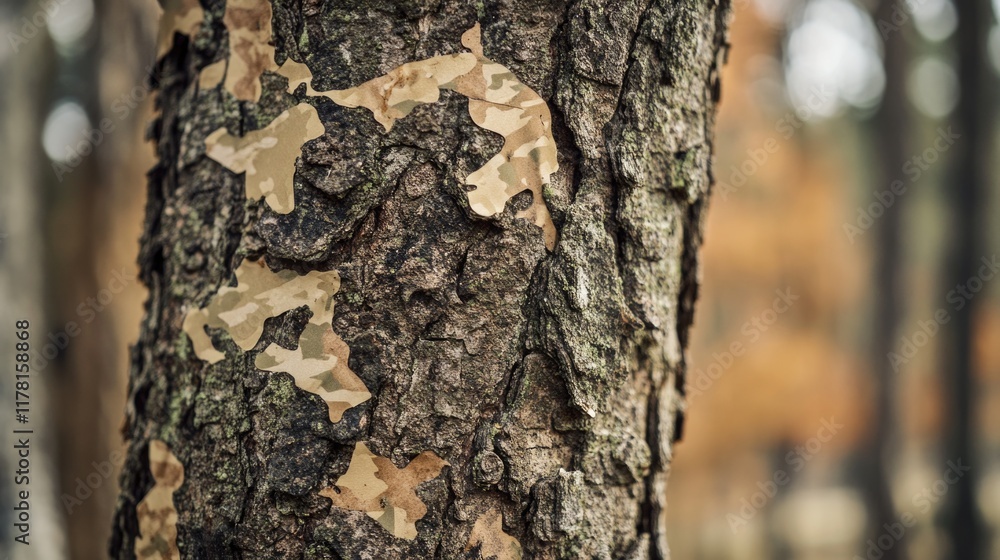 Poster a detailed shot of tree bark texture and pattern, ideal for using as a design element or in nature-i