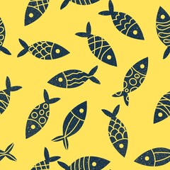 Ocean seamless fish pattern for wrapping paper and fabrics and linens