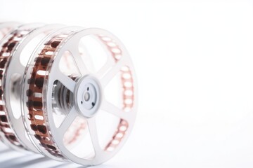 Naklejka premium A close-up shot of a film reel with intricate details and textures