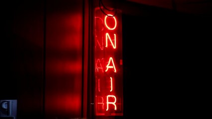 On Air Red Neon Sign Light Radio TV Media Station Studio Live Broadcast Airwaves