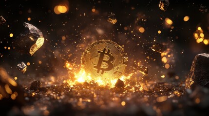 Bitcoin crash. Concept of a cryptocurrency market crisis