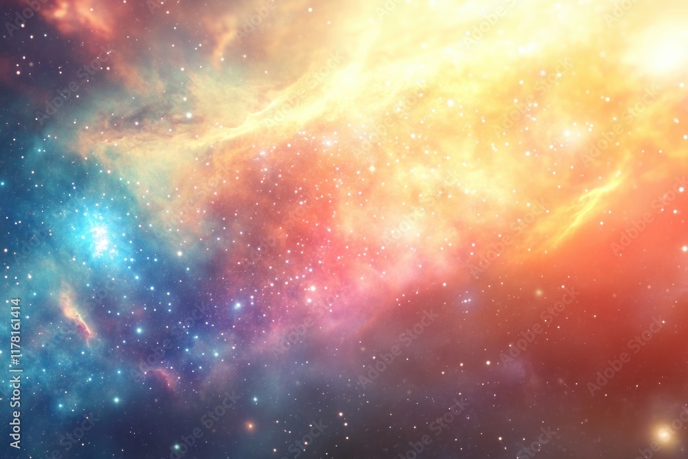 Poster a dark blue background with countless stars shining bright, perfect for use in astronomy-related con
