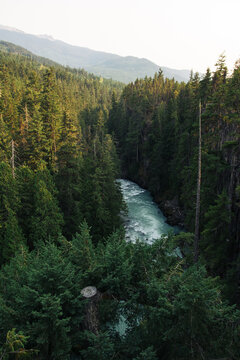 Glacier-Fed River Along the Sea-to-Sky Trail in British Columbia