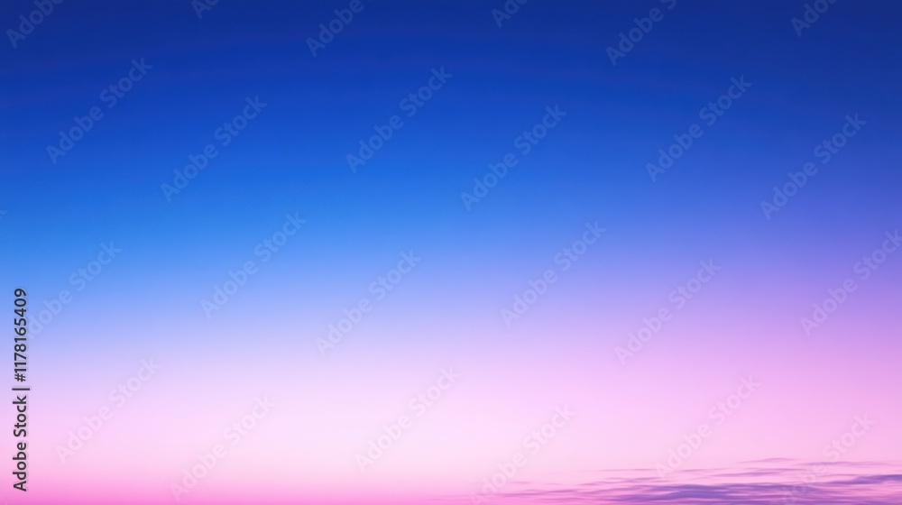 Poster beautiful twilight sky with gradient colors transitioning from blue to pink at dusk. generative ai