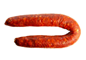 Świeża kiełbasa chorizo, mięso na białym tle i bez tła