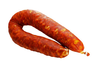Świeża kiełbasa chorizo, mięso na białym tle i bez tła