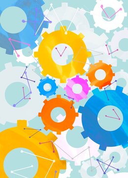 technical background with gears 