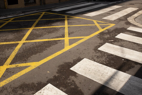 View of asphalt street road with golden hour dazzling soft sunlight