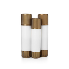 Many different glue sticks isolated on white