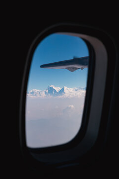 View of mountains as you come to Nepal.