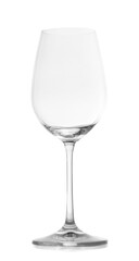 One empty wine glass isolated on white