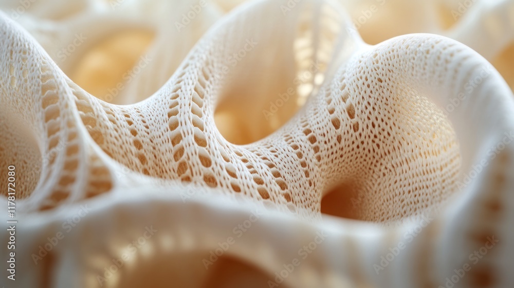 Poster delicate texture of a soft, wavy material captured in natural light highlighting intricate patterns.