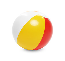 One bright inflatable ball isolated on white