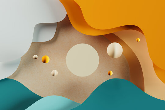 Soft geometric shapes create an inviting abstract background